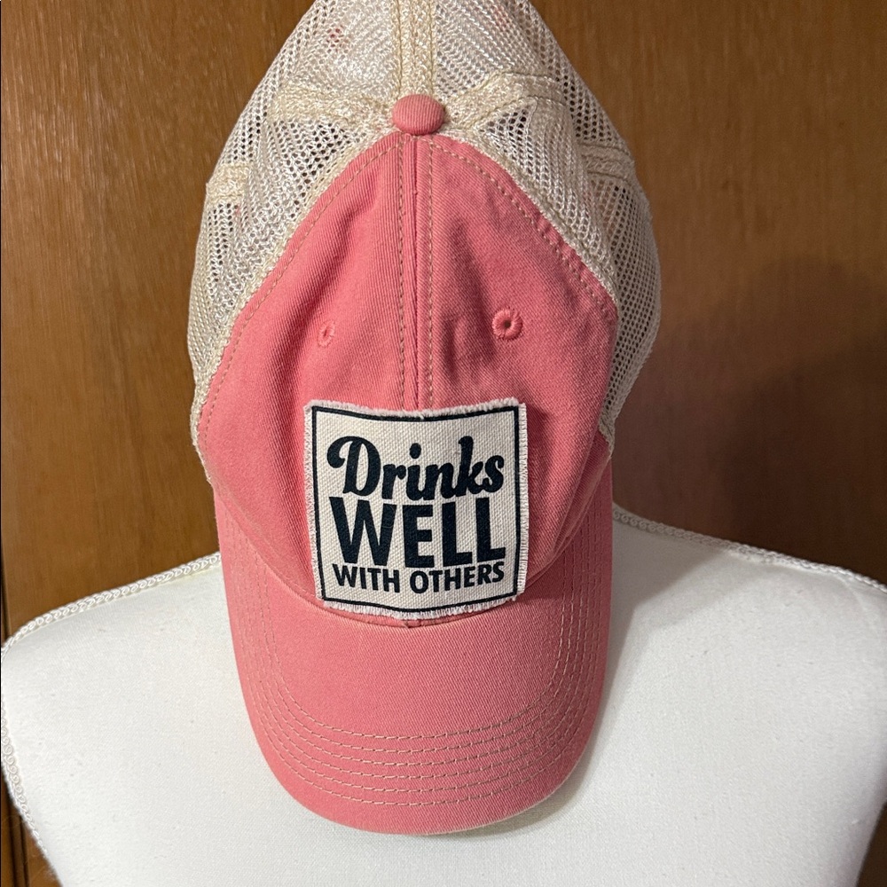 Pink and Cream Mesh Hat